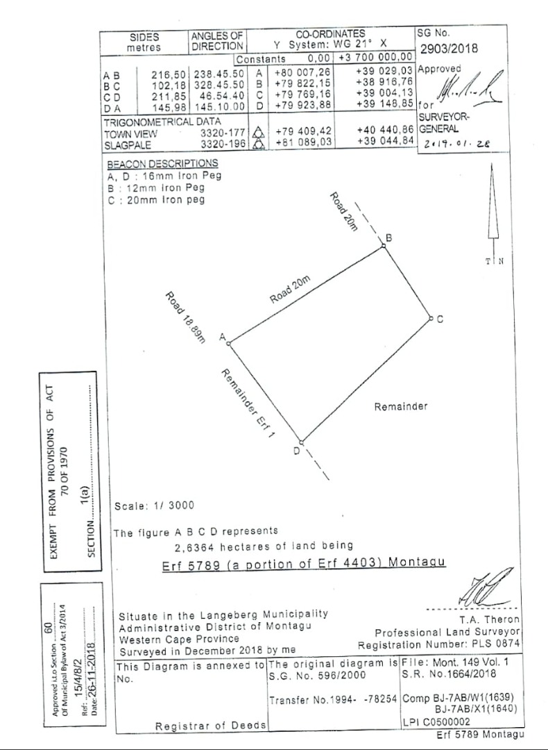 Vacant Land Commercial For Sale in Montagu
